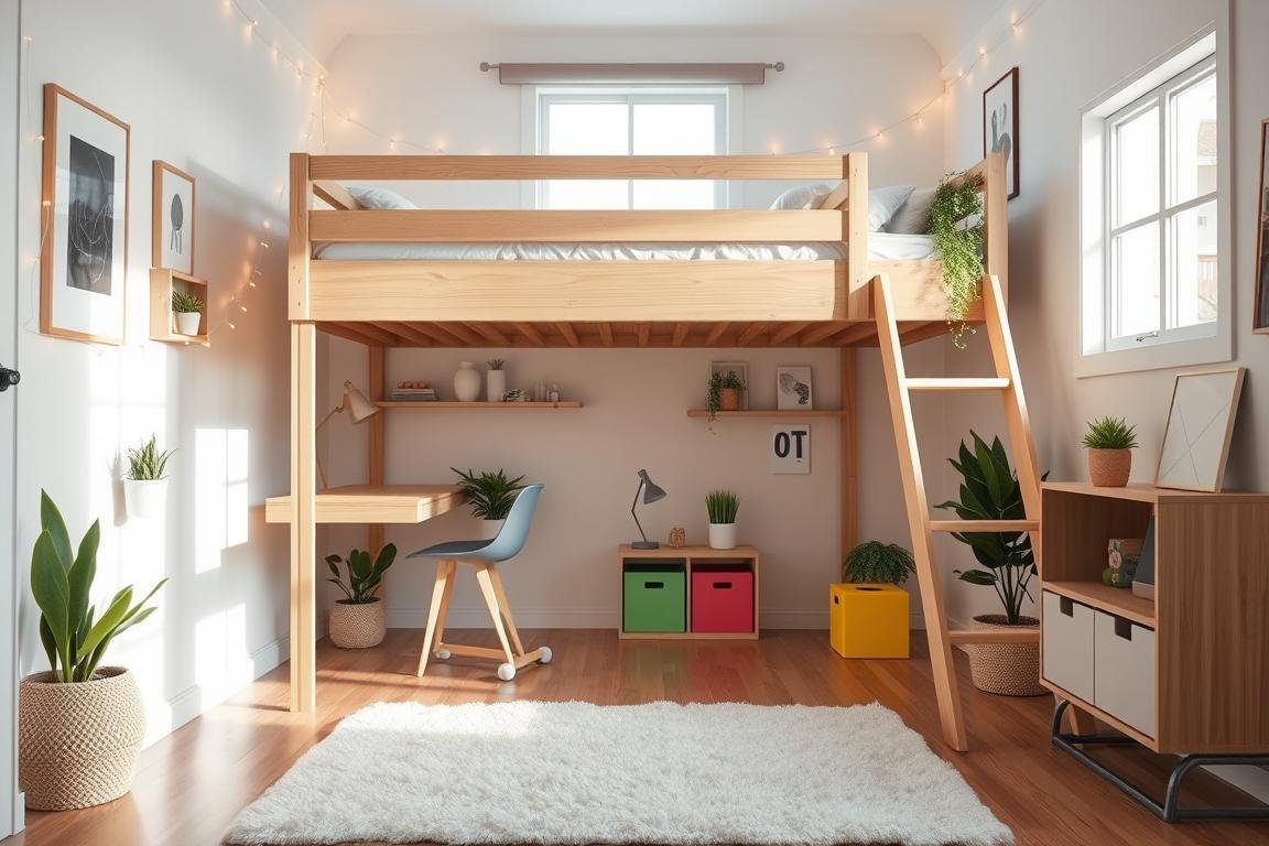 loft bed ideas for small rooms space saving