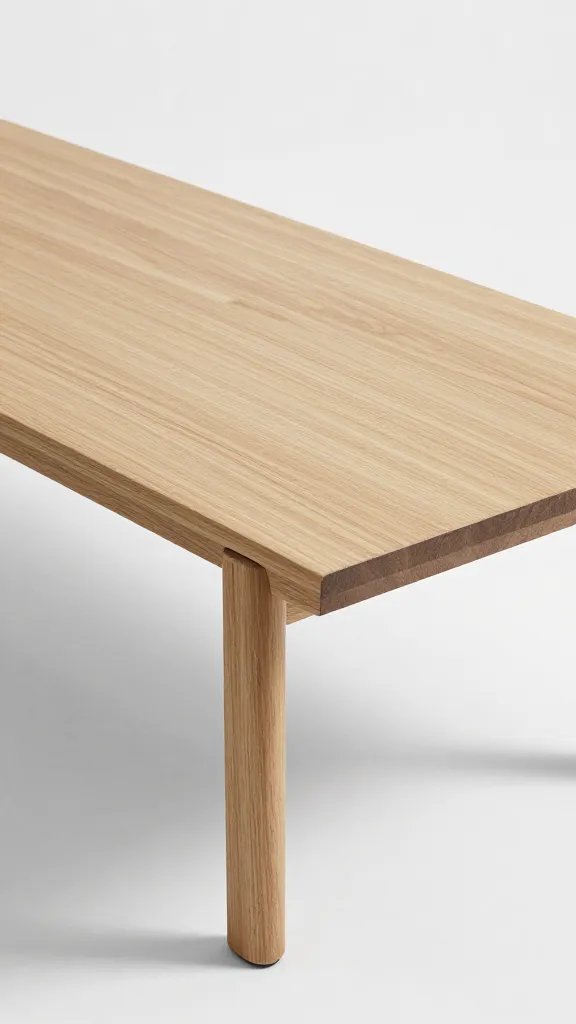Light oak wooden coffee table minimal styling